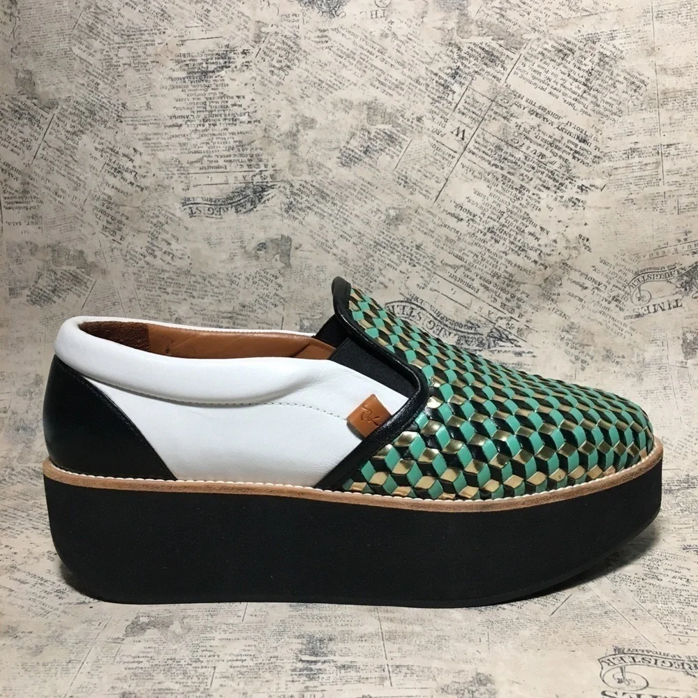 Flamingos coconut metallic platform sneakers